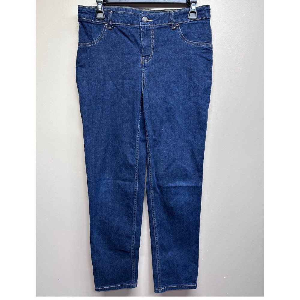 Cat Jack Kids Girls Straight‎ Leg Jeans Size 16 Blue Denim Super Stretch